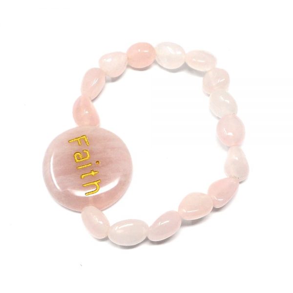 Rose Quartz Word Bracelet All Crystal Jewelry bracelet