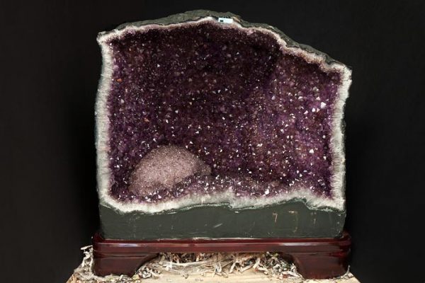 Amethyst fireplace on wooden stand All Specialty Items amethyst
