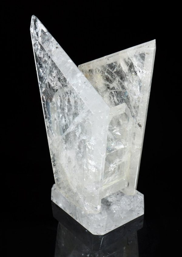 Clear quartz vase with angled feature All Specialty Items clear quartz