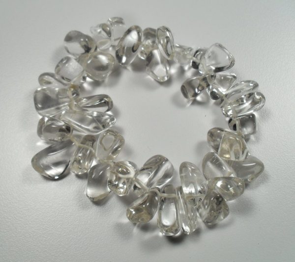 Extra clear quartz tumbled stone bracelet All Crystal Jewelry