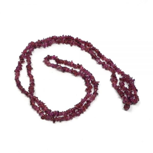 Rhodolite Garnet Chip Bead Necklace All Crystal Jewelry chip beads