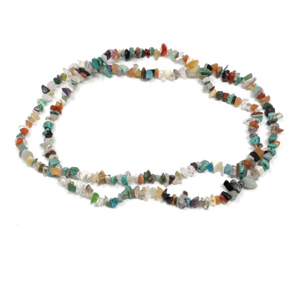 Mixed Stone Chip Bead Necklace All Crystal Jewelry chip beads