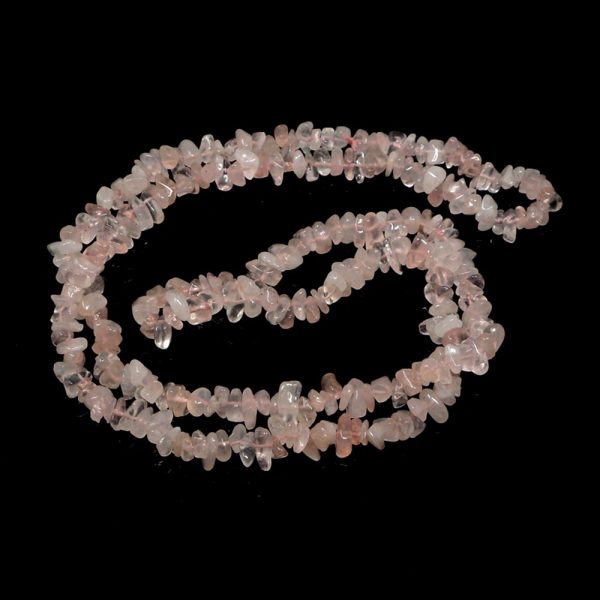 Rose Quartz Chip Bead Necklace All Crystal Jewelry chip beads