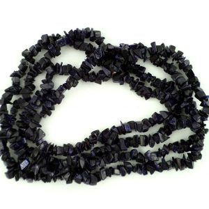 Goldstone, Blue Chip Bead Necklace All Crystal Jewelry blue goldstone