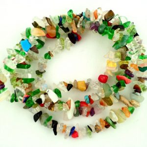 Mixed Stone Chip Bead Necklace All Crystal Jewelry chip beads