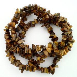 Tiger Eye, Gold Chip Bead Necklace All Crystal Jewelry chip beads