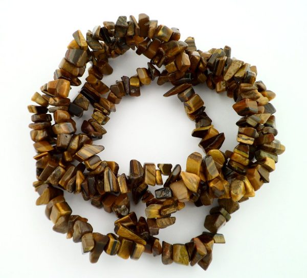 Tiger Eye, Gold Chip Bead Necklace All Crystal Jewelry chip beads