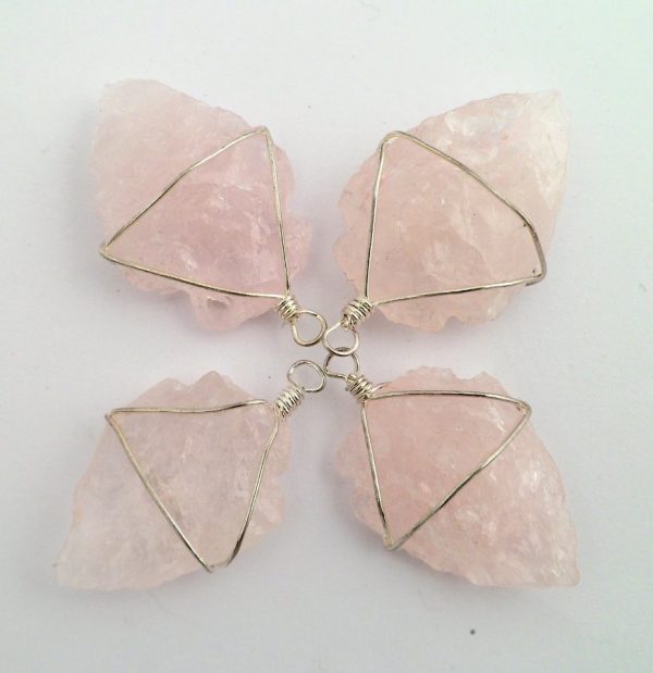 Rose Quartz Arrowhead Pendant 1pc All Crystal Jewelry pink quartz pendant