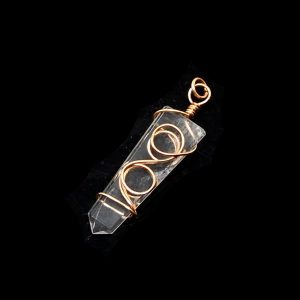 Quartz & Copper Pendant Crystal Jewelry clear quartz