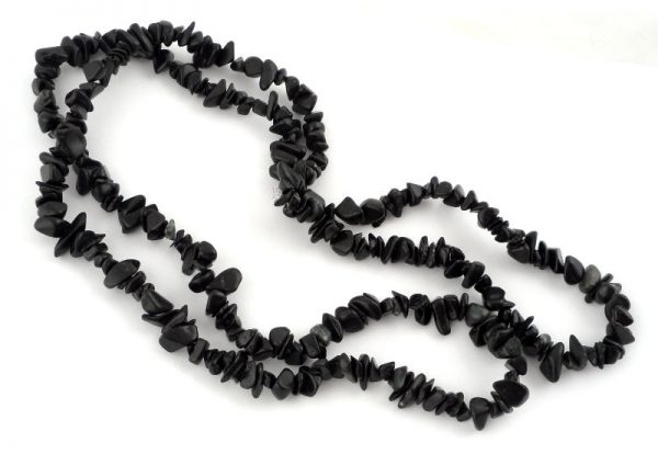 Obsidian, Black Chip Bead Necklace All Crystal Jewelry black obsidian