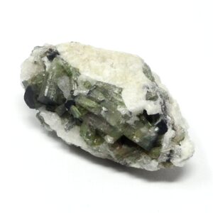 Green & Blue Tourmaline on Albite All Raw Crystals albite