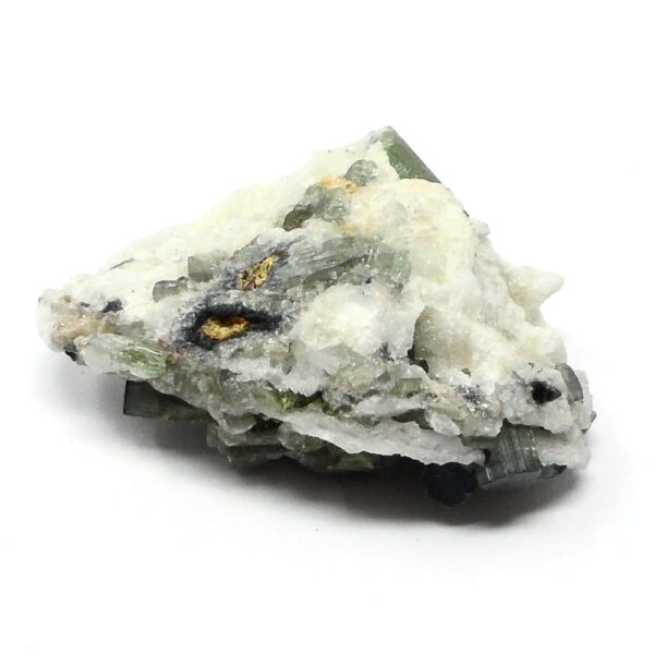 Green & Blue Tourmaline on Albite All Raw Crystals albite