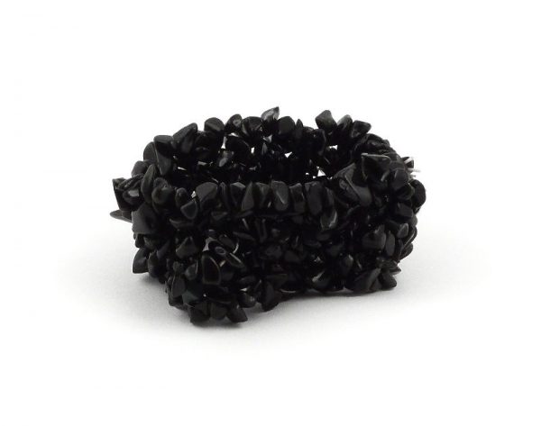 Black Obsidian 5-Strand Chip Bracelet All Crystal Jewelry black obsidian