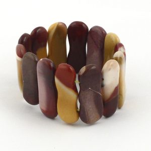 Mookaite Flat Peanut Bracelet, lg Crystal Jewelry mookaite