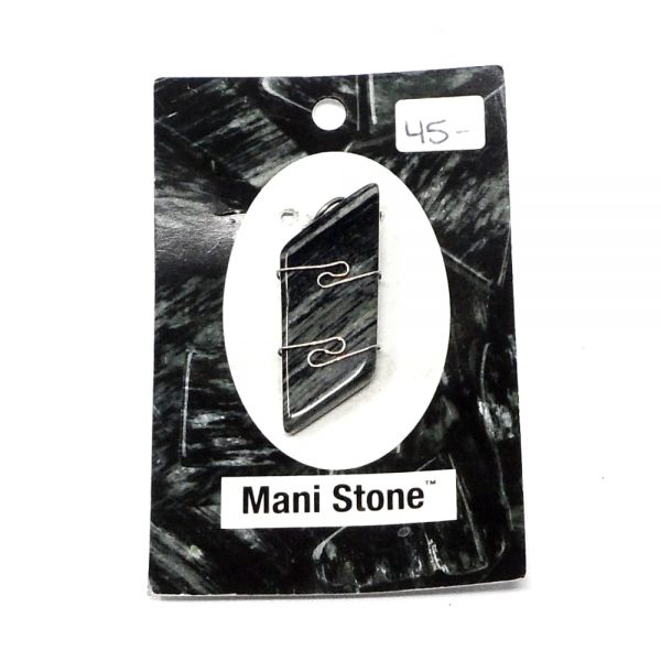 Wire Wrapped Pendant, Mani Stone All Crystal Jewelry black jasper