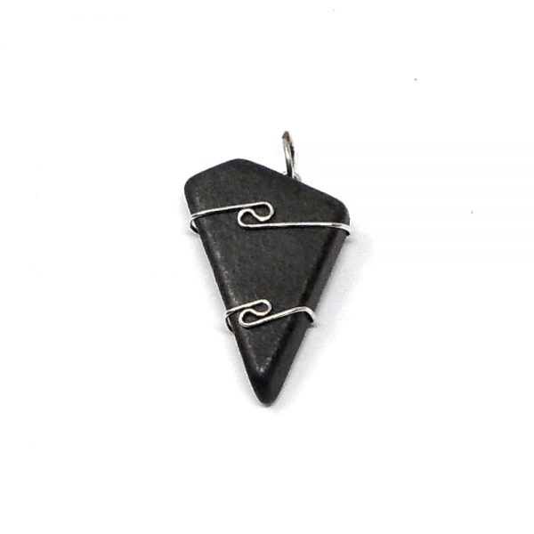 Wire Wrapped Pendant, Master Shamanite All Crystal Jewelry black calcite