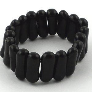 Black Obsidian Small Peanut Bracelet All Crystal Jewelry black obsidian