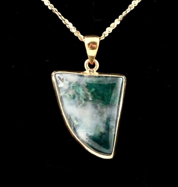 Moss Agate Bronze Pendant All Crystal Jewelry agate