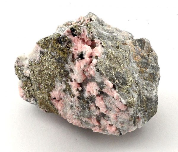 Rhodochrosite with Pyrite Specimen, Raw All Raw Crystals pyrite