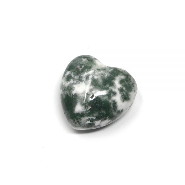 Moss Agate Puffy Heart 30mm All Polished Crystals agate