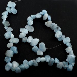 Aquamarine Tumbled Bead Strand Crystal Jewelry aquamarine
