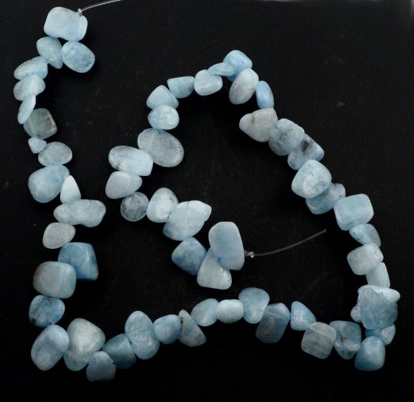 Aquamarine Tumbled Bead Strand All Crystal Jewelry aquamarine