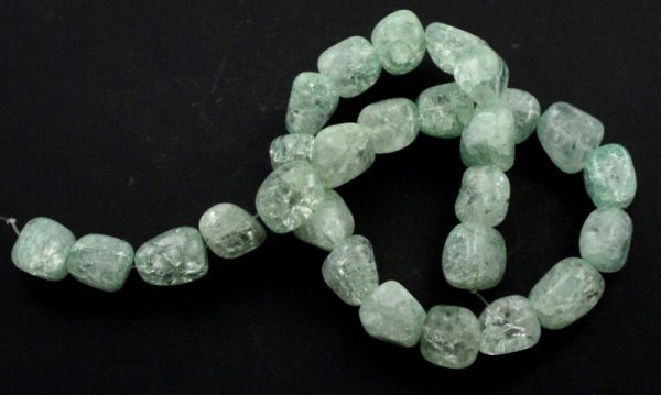 Crackle Quartz Tumbled Bead Strand, Green All Crystal Jewelry crackle quartz