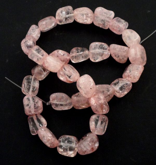 Crackle Quartz Tumbled Bead Strand, Pink All Crystal Jewelry crackle quartz
