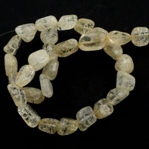 Crackle Quartz Tumbled Bead Strand, Yellow All Crystal Jewelry crackle quartz