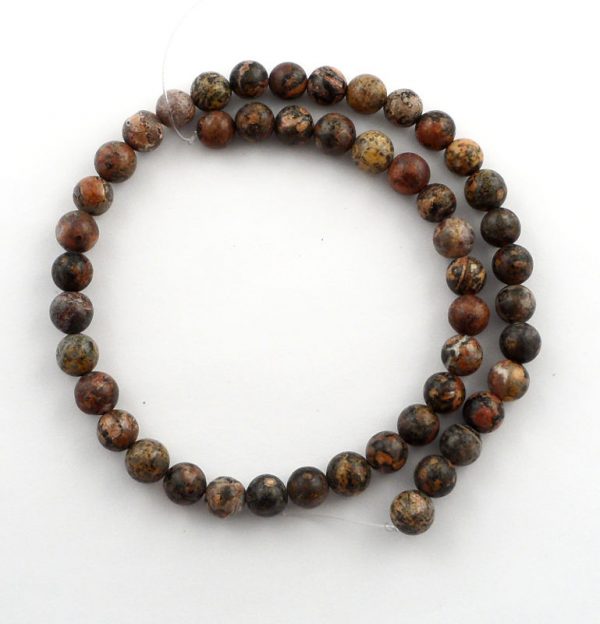 Leopardskin Agate 8mm Round Bead Strand All Crystal Jewelry 8mm bead