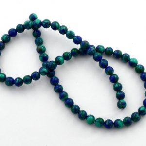 Malachite/Azurite Round Bead Strand Crystal Jewelry azurite