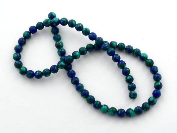 Malachite/Azurite Round Bead Strand All Crystal Jewelry azurite