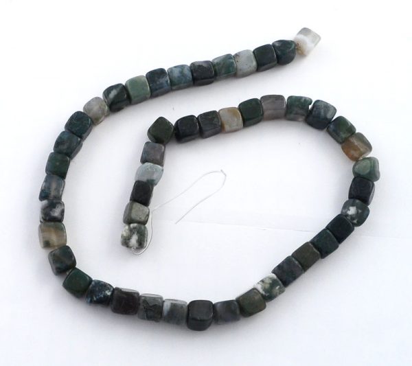 Moss Agate Cube Bead Strand All Crystal Jewelry agate
