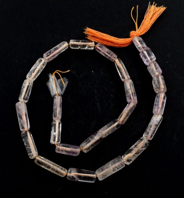 Rutilated Quartz Thin Cylinder Bead Strand All Crystal Jewelry bead