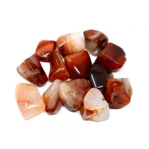 Agate, Carnelian, tumbled, 8oz Tumbled Stones bulk crystals