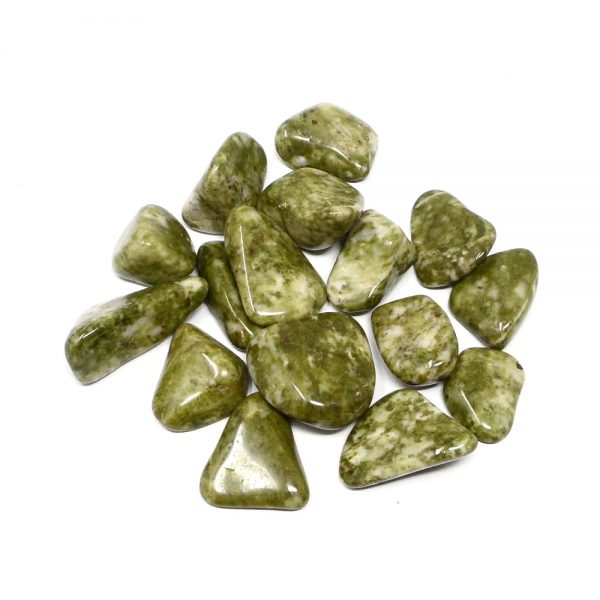 Epidote, tumbled, 4oz All Tumbled Stones bulk crystals
