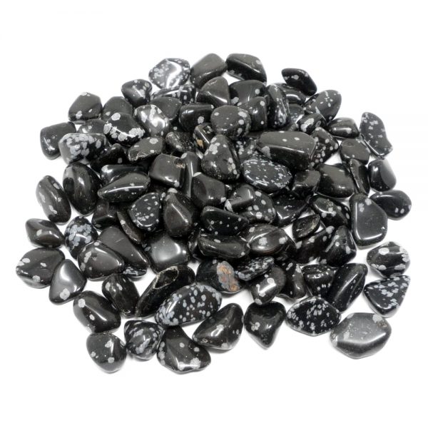 Obsidian, Snowflake, tumbled, 16oz All Tumbled Stones obsidian