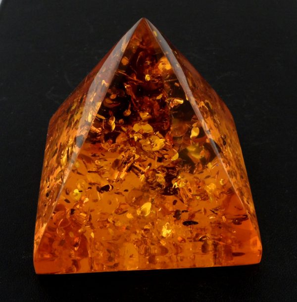 Amber Pyramid All Polished Crystals amber