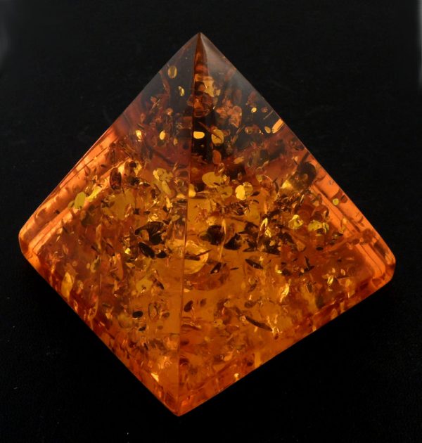 Amber Pyramid All Polished Crystals amber