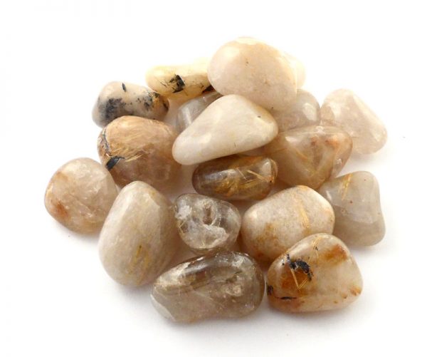 Quartz, Rutilated, tumbled, 8oz All Tumbled Stones quartz