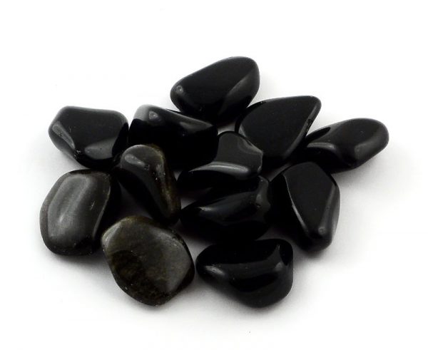 Obsidian, Sheen, tumbled, 4oz All Tumbled Stones obsidian