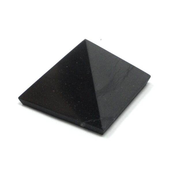 Shungite Pyramid with Sticker All Polished Crystals crystal pyramid