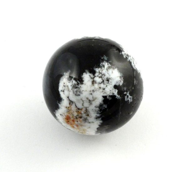 Agate, White Dendritic, Sphere, 50mm All Polished Crystals agate