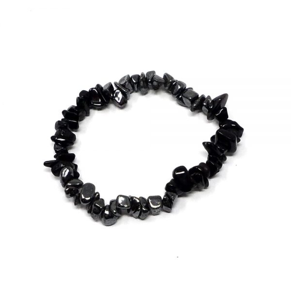 Hematite & Black Obsidian Chip Bracelet All Crystal Jewelry black obsidian