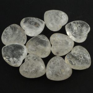 Clear Quartz Hearts bag of 10 All Polished Crystals bulk crystal hearts