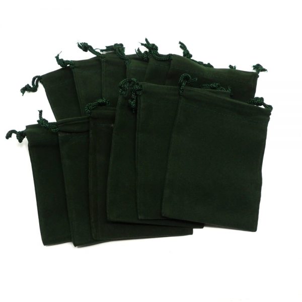 Green Pouch Medium 12 pack Accessories bulk crystal pouches