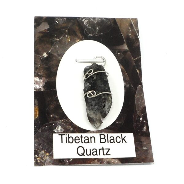 Tibetan Black Quartz Wire Wrapped Pendant All Crystal Jewelry pendant