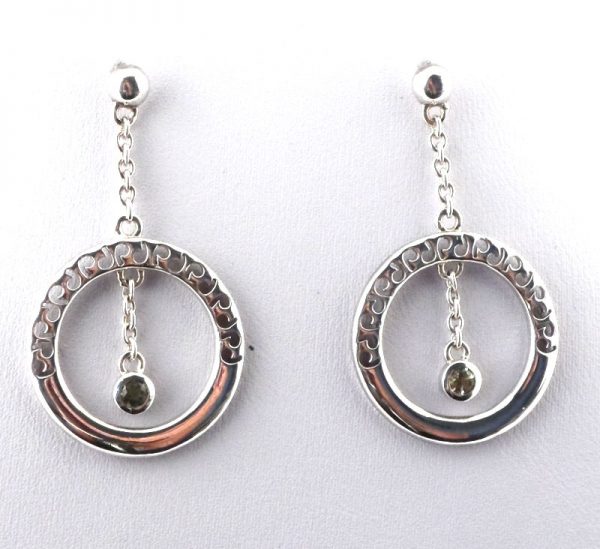 Moldavite circle earrings All Crystal Jewelry Moldavite circle earrings