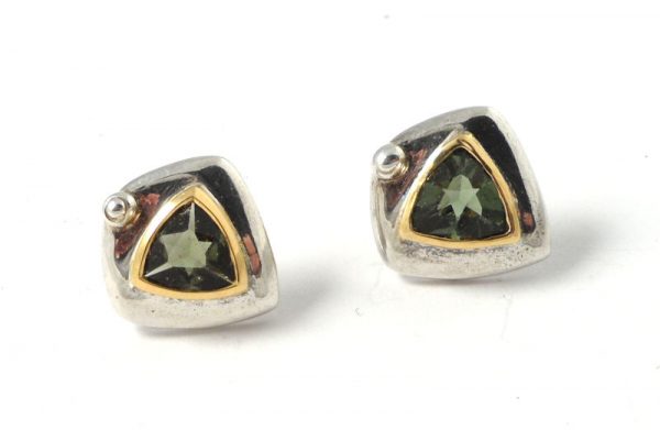 Moldavite Stud Earrings All Crystal Jewelry earrings