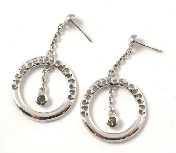 Moldavite circle earrings All Crystal Jewelry Moldavite circle earrings